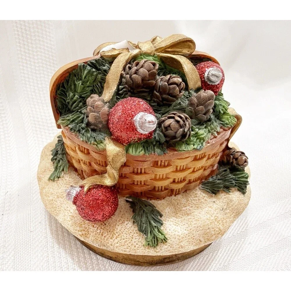 Candle Topper Christmas Basket Our America Gift Yankee Candle 4053 Vintage 2001